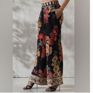Ranna Gill‎ floral wide leg cropped line floral pant medium